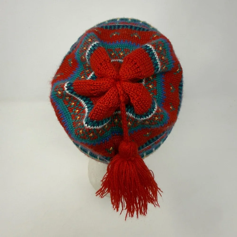 Vintage Swix Wool Blend Swedish Ski Nordic Hat w Tassel 50% Wool 50% Acrylic EUC